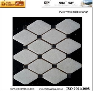 Vietnam Pure White Marble Mosaic Tiles