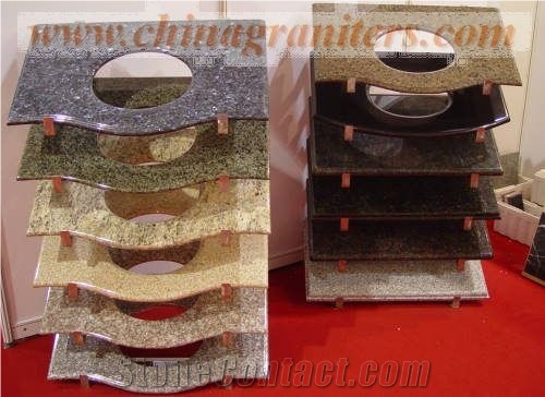 Granite Vanity Top, Verde Uba Tuba Granite Vanity Top