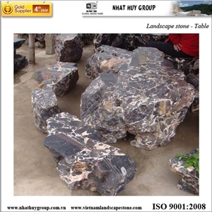 Vietnam Leopard Skin Stone Table and Chair