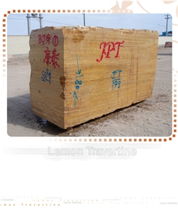 Lemon Travertine Blocks, Iran Yellow Travertine Lemon Travertine Blocks, Iran Yellow Travertine