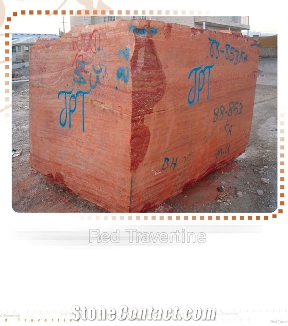 Red Travertine Blocks