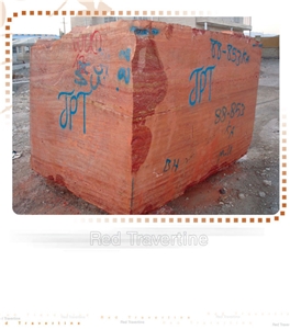 Red Travertine Blocks