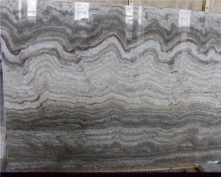 Grayish Travertine Vein Cut Polished Slabs-Tile
