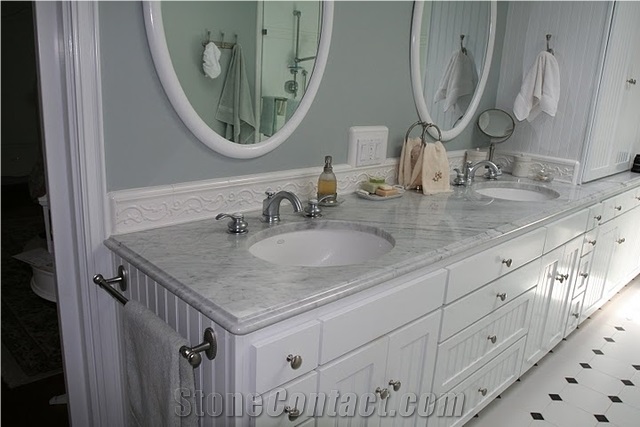 Bianco Cararra White Marble Countertop Vanity Top