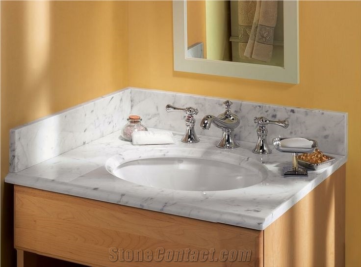 Bianco Cararra White Marble Countertop Vanity Top