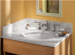 Bianco Cararra White Marble Countertop Vanity Top