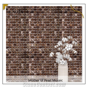 Luxury Decoration Shell Mosaic Tiles Coffee Brown Design