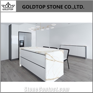 Kitchen Island Calacatta Gold Quartz Countertop
