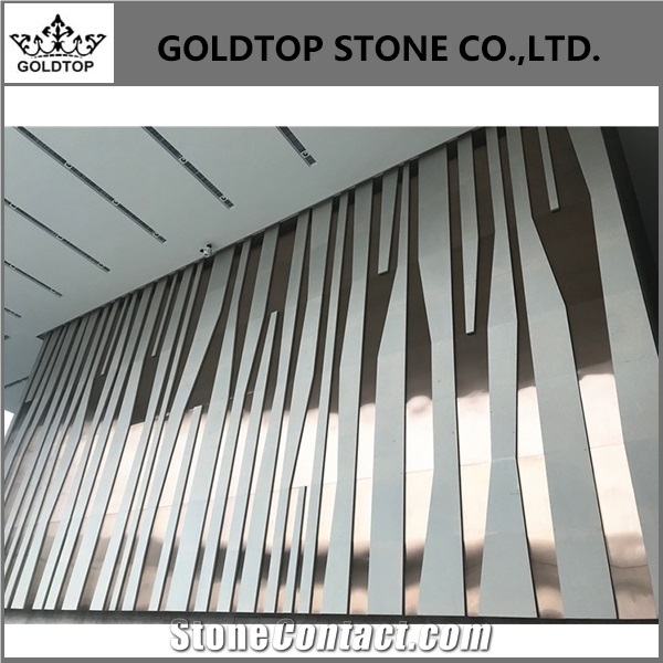 Polished Light Grey Natural Stone Mocha Limestone Wall Tiles