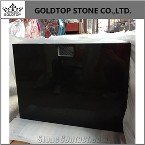 Quartz Stone Kitchen Countertop Pure Black Quartz Island Top