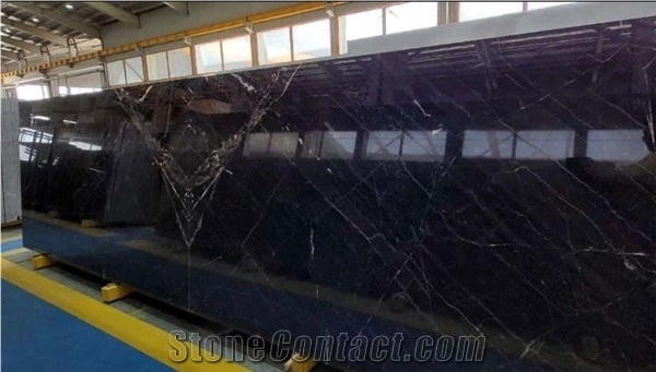 Soren Black Marble Slab & Tile, 3D Black Marble