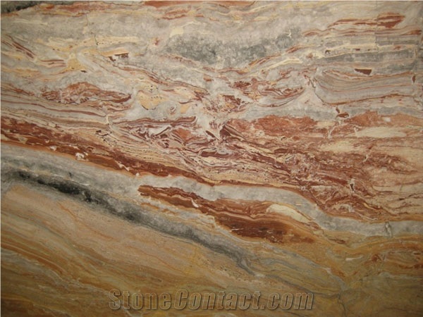 Arabescato Orobico Rosso Marble Slab