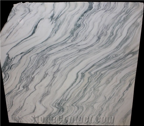 Bianco Ondulare Marble Slab