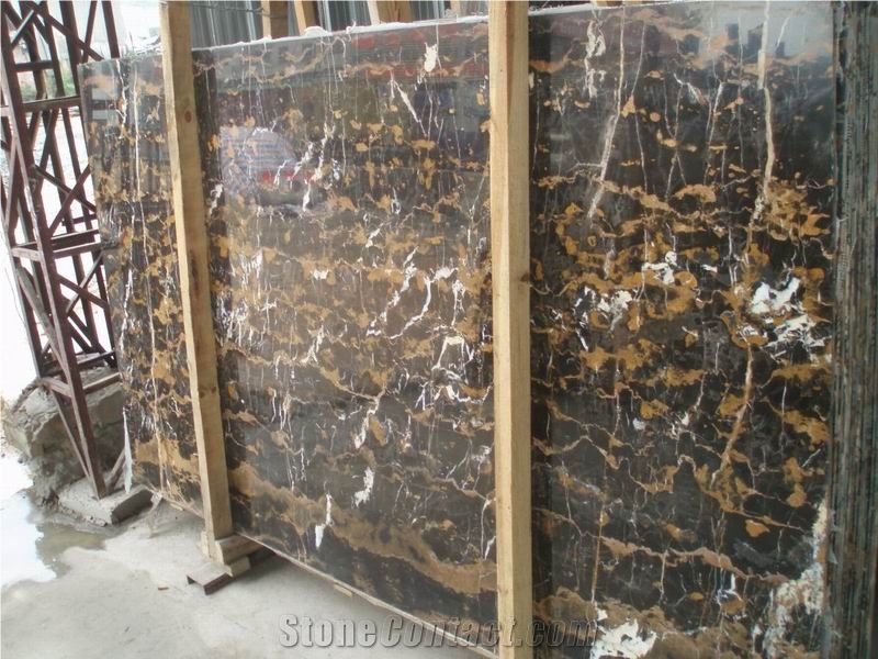 Black Gold Marble Slab