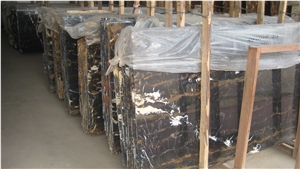 Black Gold Marble Slab