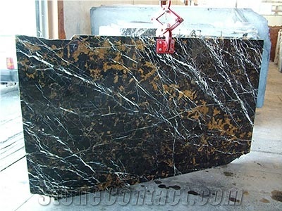 Black Gold Marble Slab
