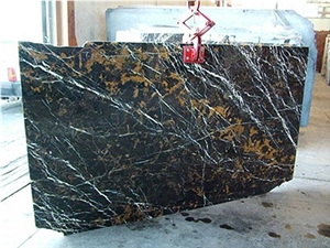 Black Gold Marble Slab