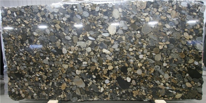 Black Mosaic Granite Slab