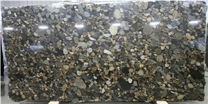 Black Mosaic Granite Slab