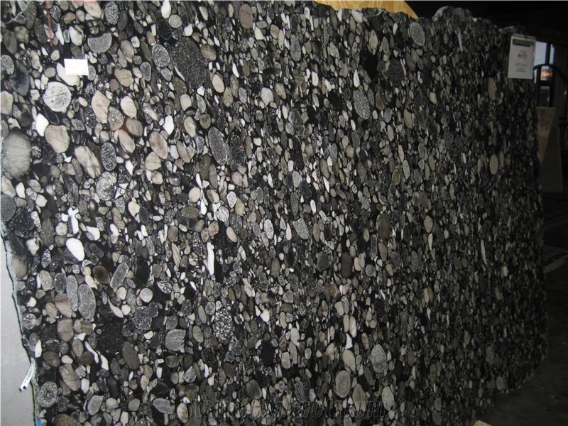Black Mosaic Granite Slab