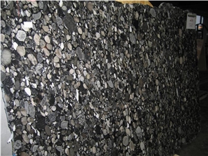 Black Mosaic Granite Slab