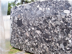 Black Mosaic Granite Slab