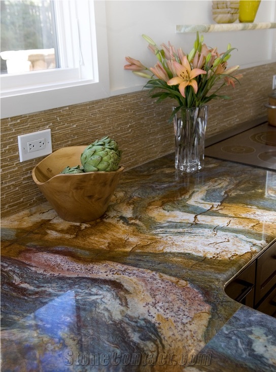 Blue Van Gogh Quartzite Finished Product