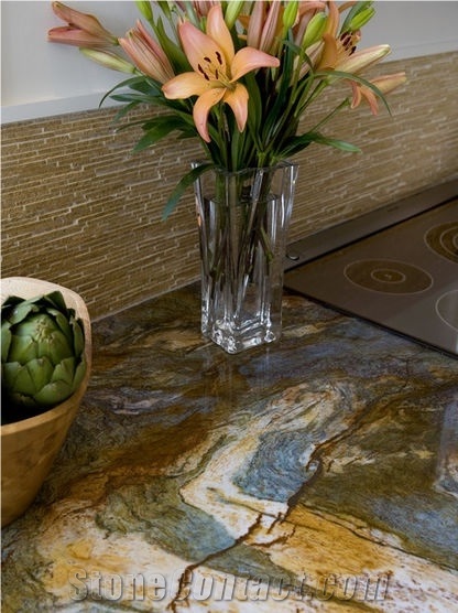 Blue Van Gogh Quartzite Finished Product