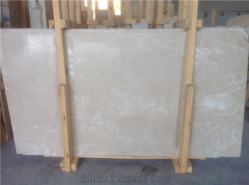 Cream Cloudy Marble Slab