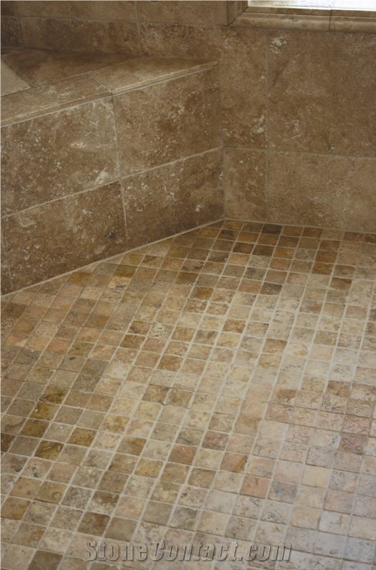 English Walnut Travertine Finished Product