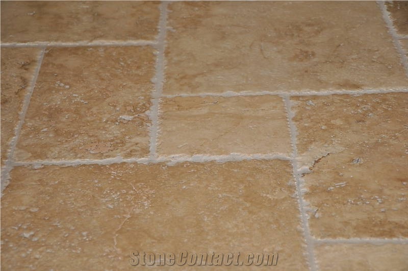English Walnut Travertine Finished Product