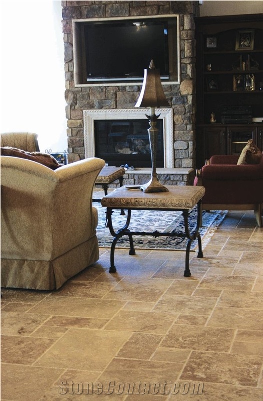 English Walnut Travertine Finished Product