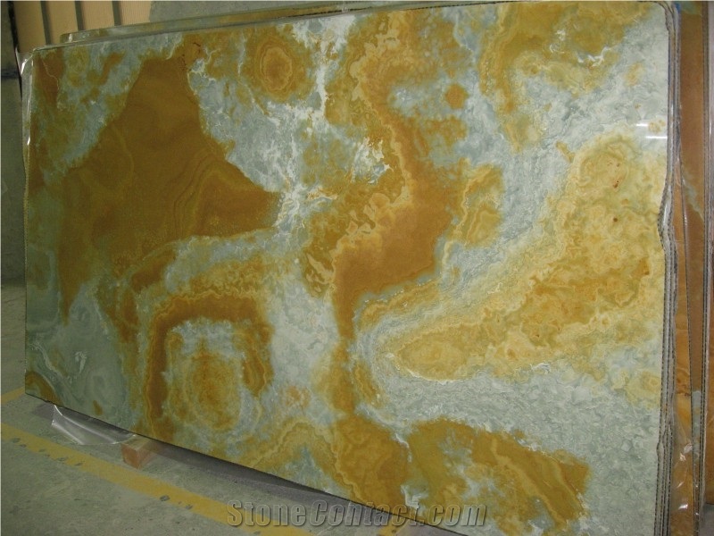 Golden Blue Onyx Slab