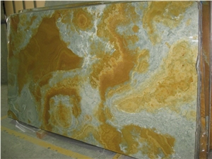 Golden Blue Onyx Slab