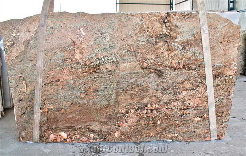Golden Bordeaux Granite Slab