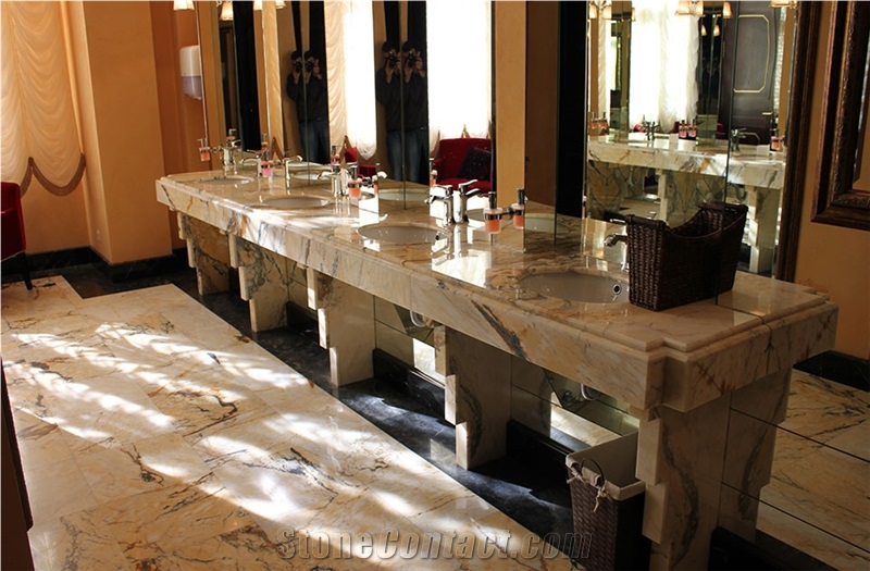 Golden Crystal White Marble Finished Product
