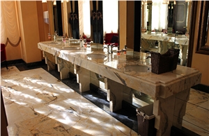 Golden Crystal White Marble Finished Product