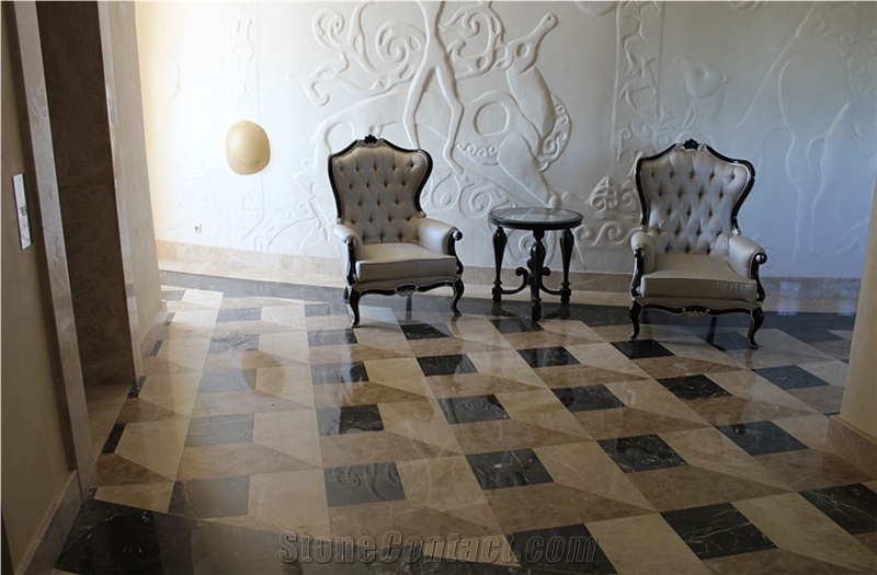 Golden Crystal White Marble Finished Product