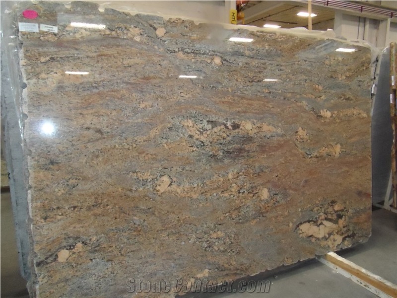 Juparana Crema Bordeaux Granite Slab