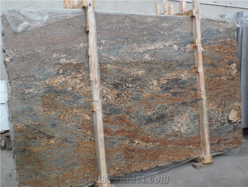 Juparana Crema Bordeaux Granite Slab