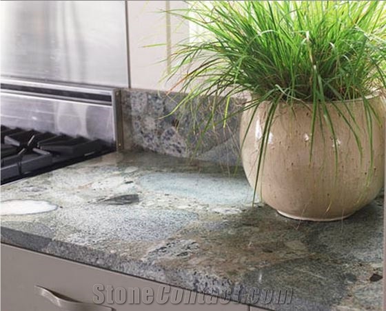 Jurassic Green Mosaic Granite Finished Product