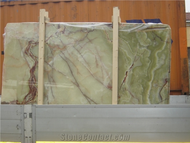 Light Green Onyx Slab