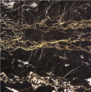 Nero Portoro Vena Fine Marble Tile