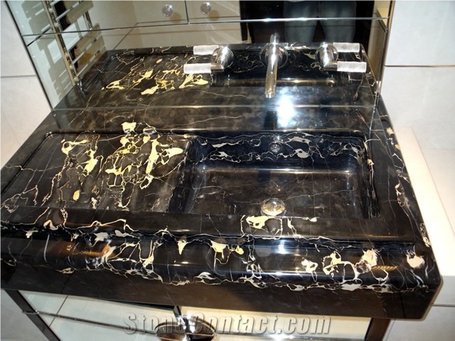 Nero Portoro Vena Larga Marble Finished Product
