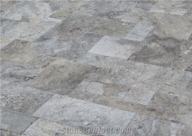 Persian Silver Travertine Finished Product