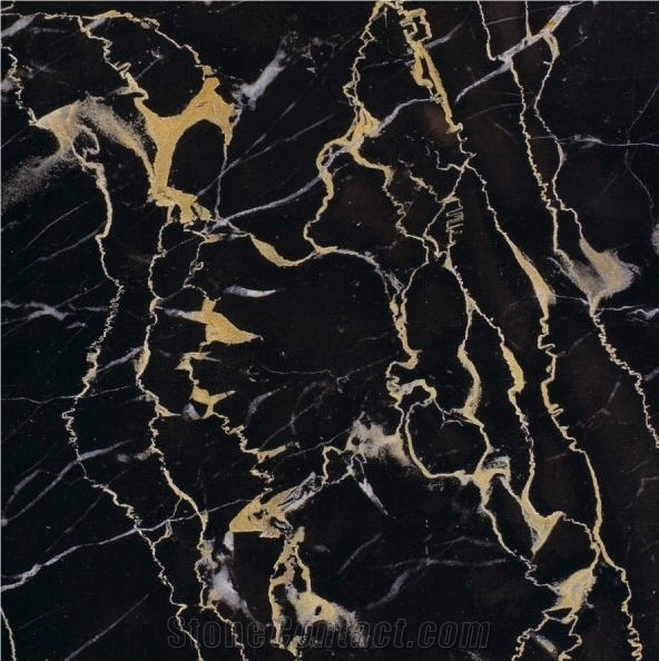 Portoro Nero Giallo Marble Tile