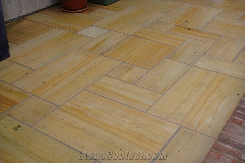 Teak Wood Sandstone Finished Product