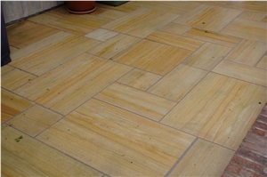 Teak Wood Sandstone Finished Product