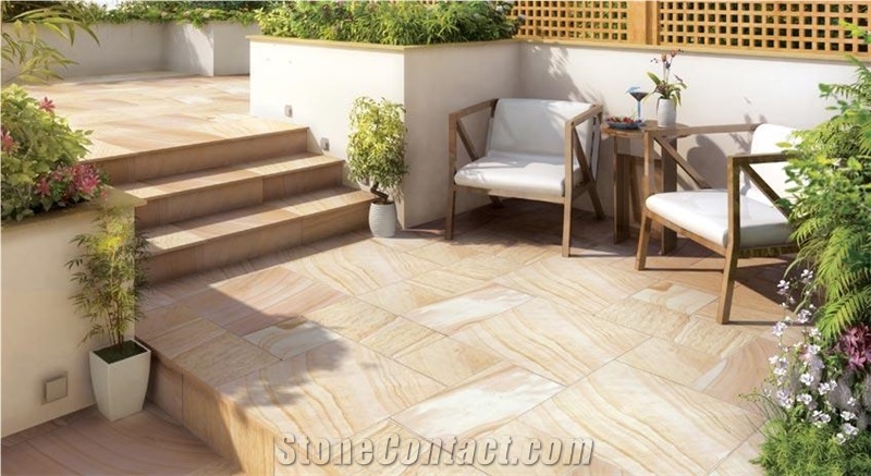 Teak Wood Sandstone Finished Product