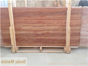 Turkey Red Travertine Slab